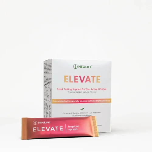 NeoLife Elevate box of 30 on-the-go drink sticks with vitamins, choline, L-theanine and green-tea caffeine