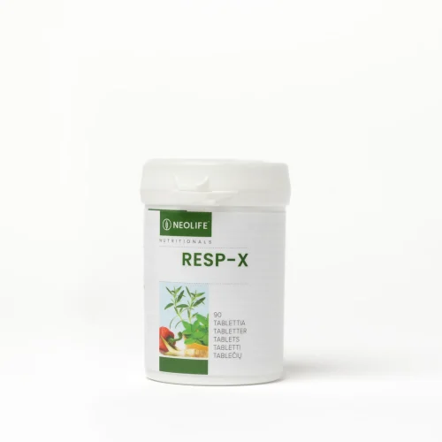 NeoLife Resp-X bottle of 90 tablets, a traditional herbal blend of horseradish, thyme, fenugreek and botanicals