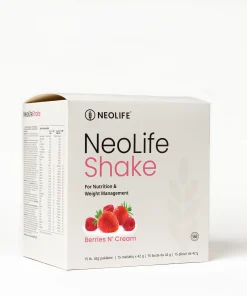 NeoLifeShake Berries n' Cream meal replacement protein shake, box of 15 sachets