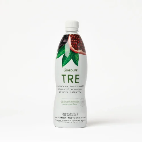 NeoLife Tre Liquid Nutritional Essence 750 ml bottle, a pomegranate, acai, berry and green tea drink with resveratrol