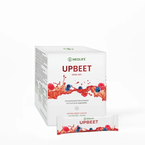NeoLife UpBeet box of 30 beetroot, kale, pomegranate and orange drink-mix sticks, vegan and gluten free